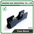 FB-6011 DIN Rail Mounted 600V 15A 6x30 Glass Ferrule Fuse Box