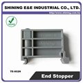 TE-002H Hat-Shaped 35mm DIN Rail Mounted Plastic End Stopper