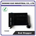 TE-002H Hat-Shaped 35mm DIN Rail Mounted Plastic End Stopper