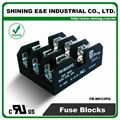 FB-M033PQ  600V 30Amp 3 Way UL 10x38 Ceramic Midget Fuse Block 6