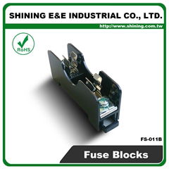 FS-011B DIN Rail Mounted 600V 10A 6x30 Glass Ferrule Fuse Base