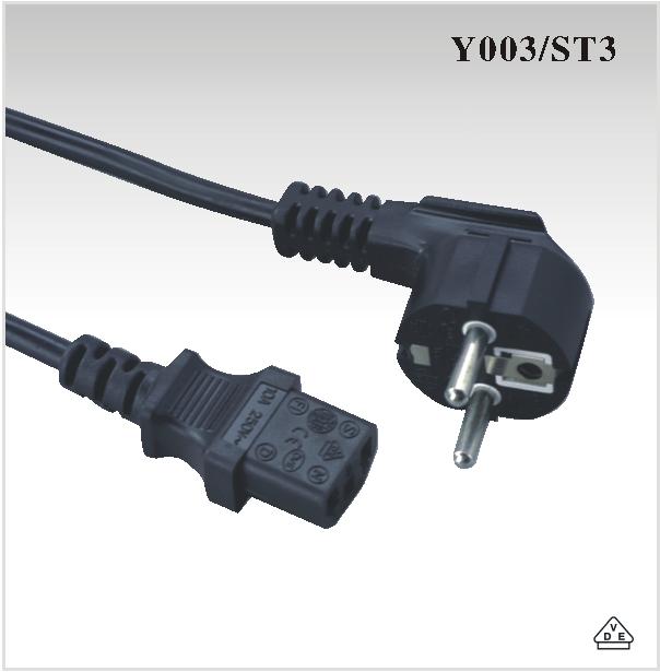 VDE computer power cord