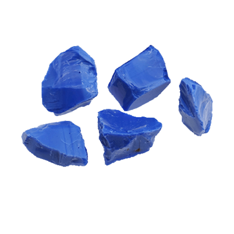 opaque blue glass chips