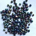 black iridescent glass beads