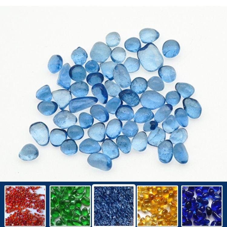 light blue glass beads finishes