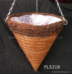 Cone Hanging Basket,Rattan Hanging Basket,hanging flower basket,hanging planter