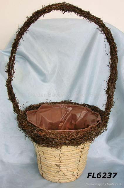 handing flower basket,handle basket,flower planter,rattan basket,wicker basket