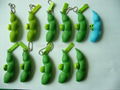 soybean pod keychain 