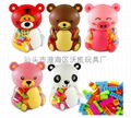 Piggy bank bear bottle Building blocks(48pcs)