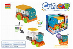 Light music (truck) building block taxiing engineering vehicle