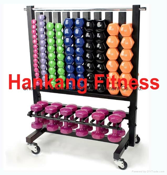  body building,NEW Commercial Vinyl Dumbbell Rack (55 Pairs)(HR-007) 1