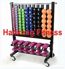  body building,NEW Commercial Vinyl Dumbbell Rack (55 Pairs)(HR-007)