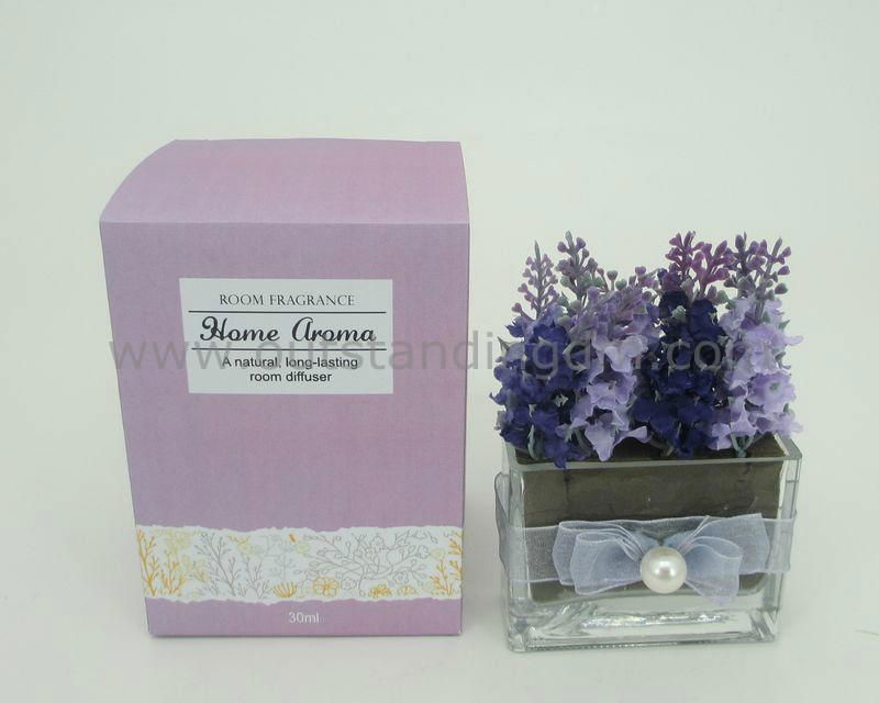 1pc clear glass holder with organza ribbon and pearl, 1pc artificial flower, some artificial mud
