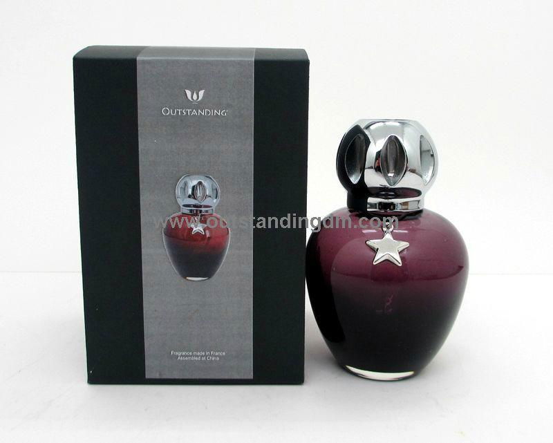 100ml glass bottle with charm and wick stone