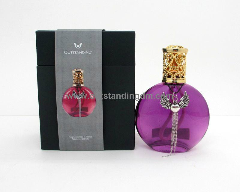 purple glass bottle with Golden zinc alloy cap