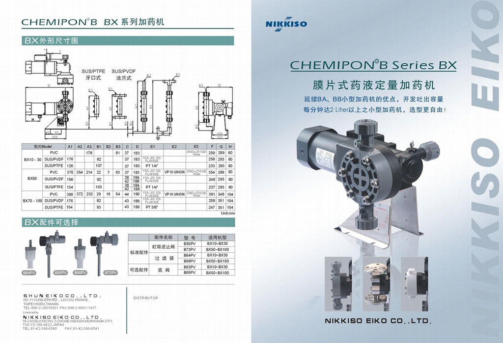 NIKKISO 膜片式藥液定量加藥泵BX系列 2