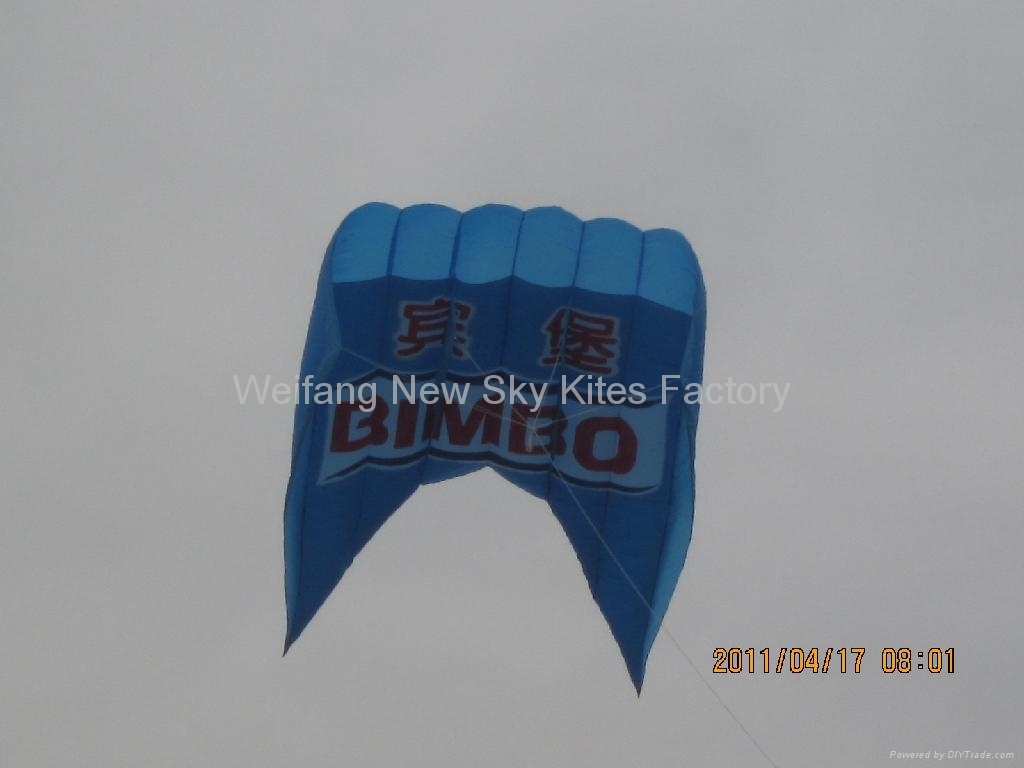 Trainer A.D. kite with control bar for surfing kite