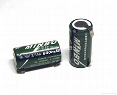 Ni-Cd  rechargeable batteries  2/3AA 400mAh