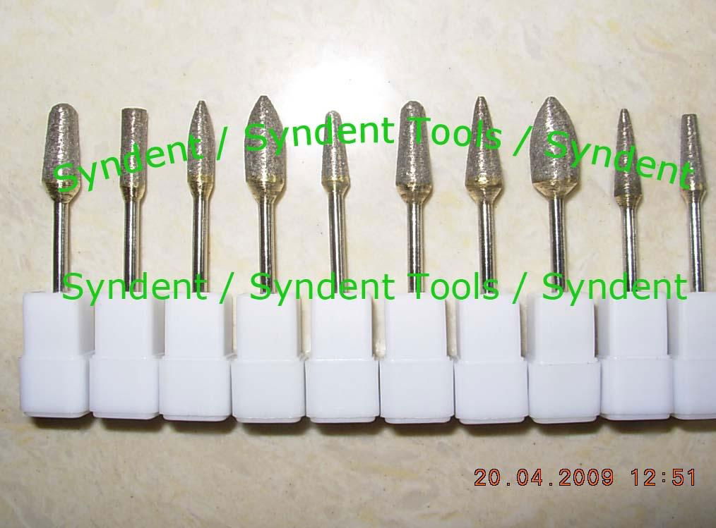 Sintered diamond burs for dental HP carbide instruments