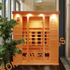 square hemlock wood dry sauna