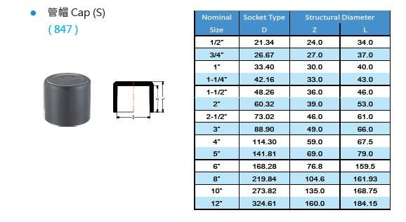 UPVC SCH80 管帽 2