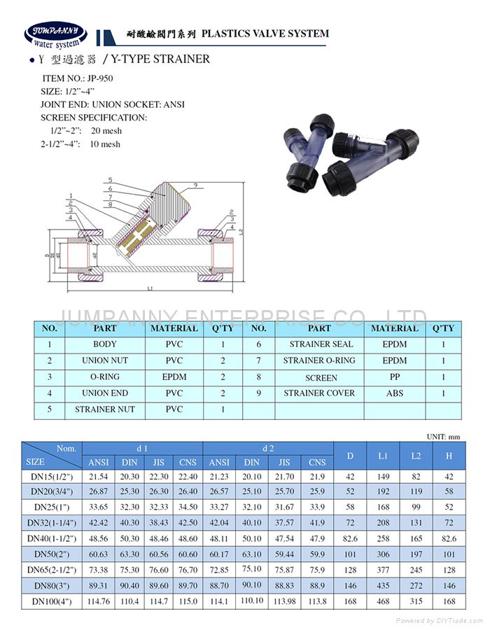 JUMPANNY耐酸硷透明PVC过滤器 4