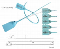 D-07 Plastic Bag Seal, Security Tamper Evident Seal Tag 400mm length