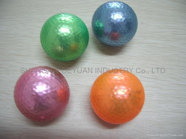 metallic golf ball