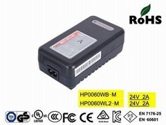  24V2A Lead acid battery chargers with UL,FCC,cUL,TUV-GS,CE-EN60601, PSE,SAA,KC (Hot Product - 1*)
