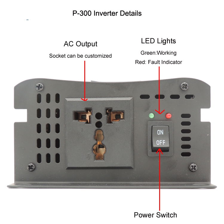 P Series 300w pure sine wave inverter DC12V 24V 48V to AC 110V 220V inverter 2