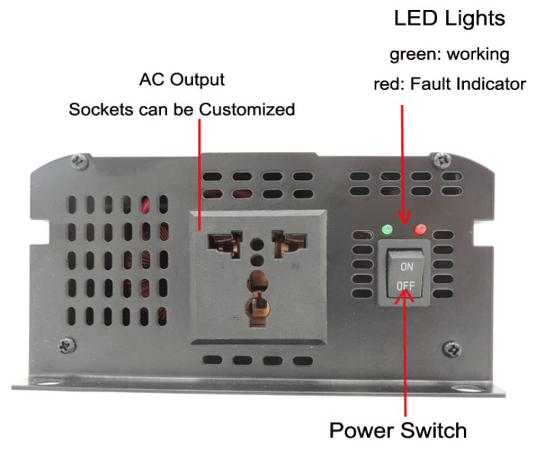 P-1000 High frequency Pure Sine Wave Power Inverter 1000w 12v DC to 110V 120v AC 5