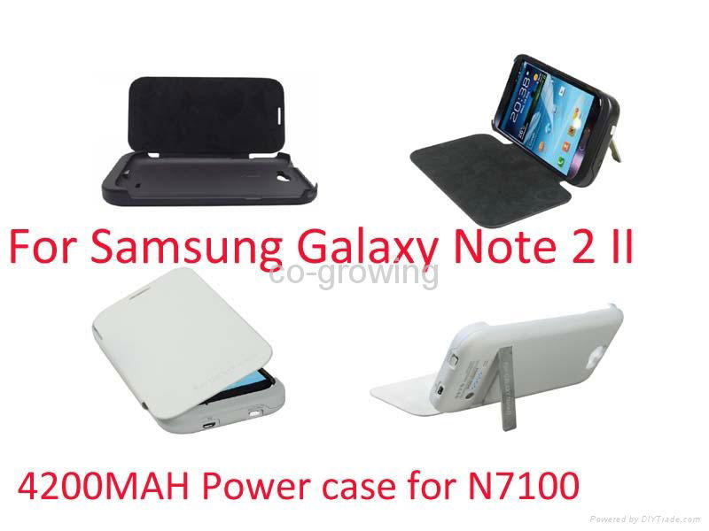 4200mah high power bank with PU leather case for Samsung Galaxy Note 2 II N7100