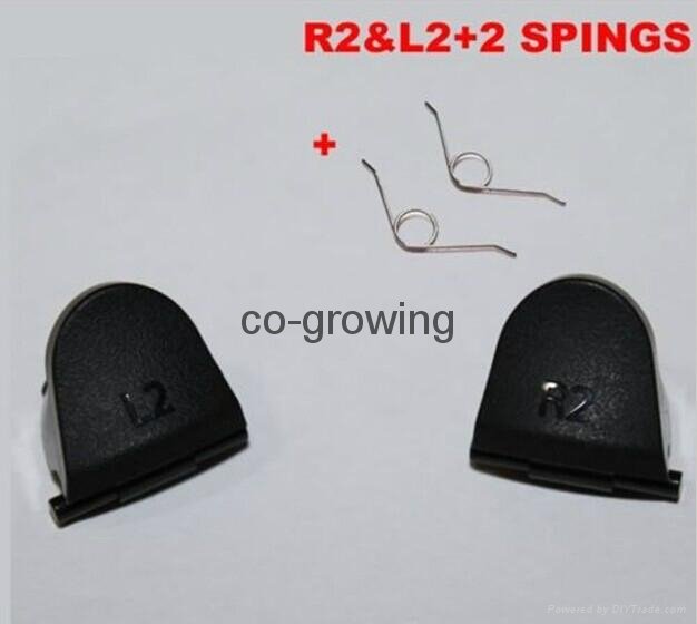 Black L2 R2 Trigger Replacement Parts Button Buttons with Spring For PS4 2
