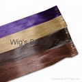 PU human hair wefts