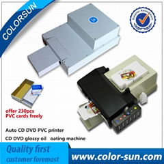 Auto cd/dvd printer +glossy oil coating machine 