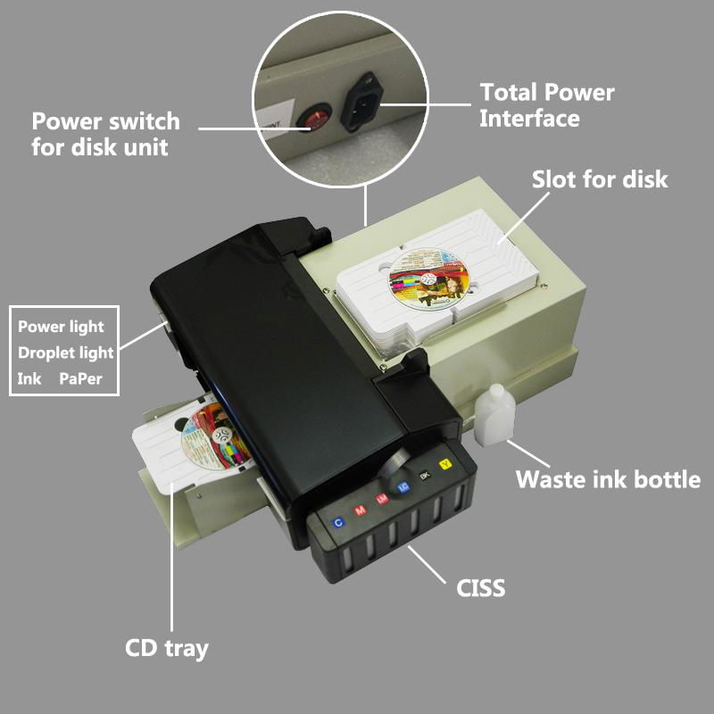 Auto cd/dvd printer +glossy oil coating machine  3