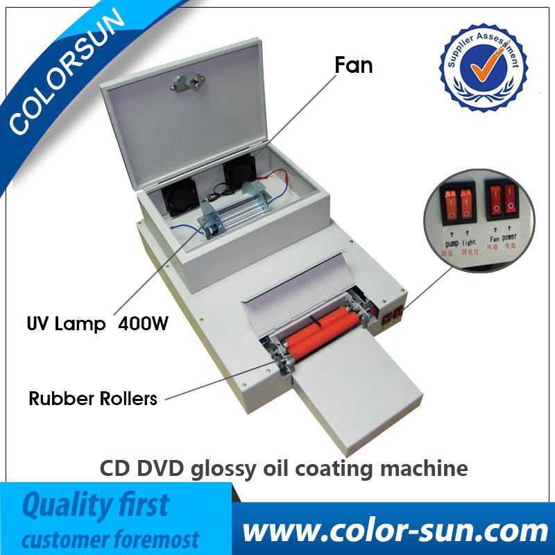 Auto cd/dvd printer +glossy oil coating machine  2