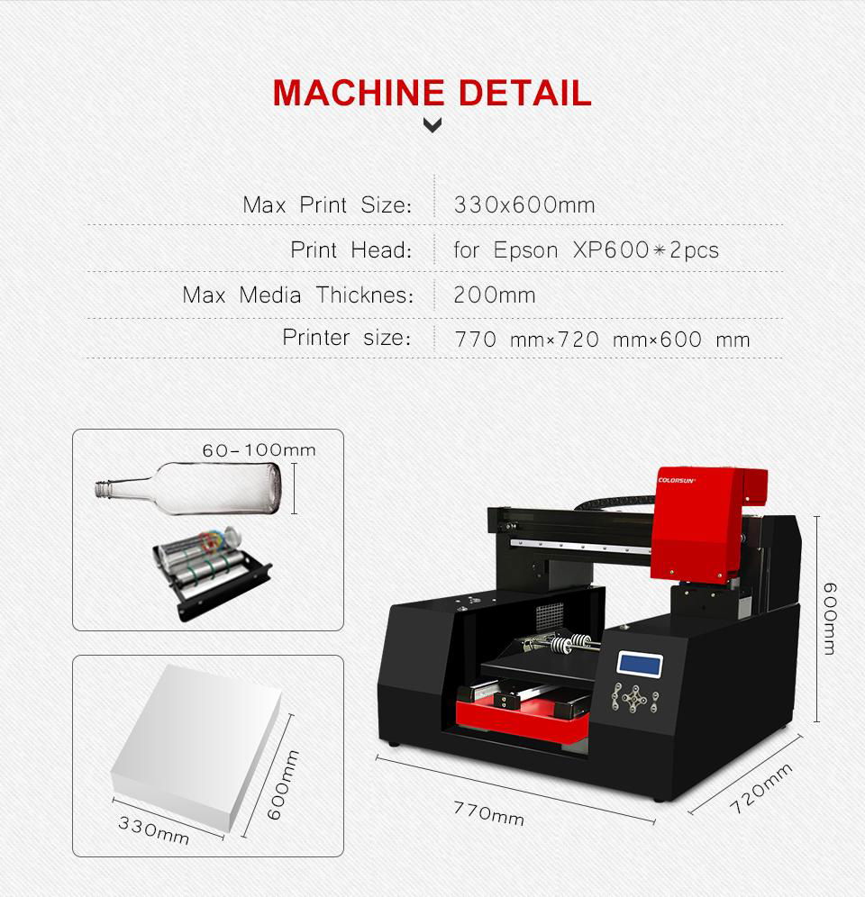 全自动带有双打印头的A3 + 3060 UV打印机 5