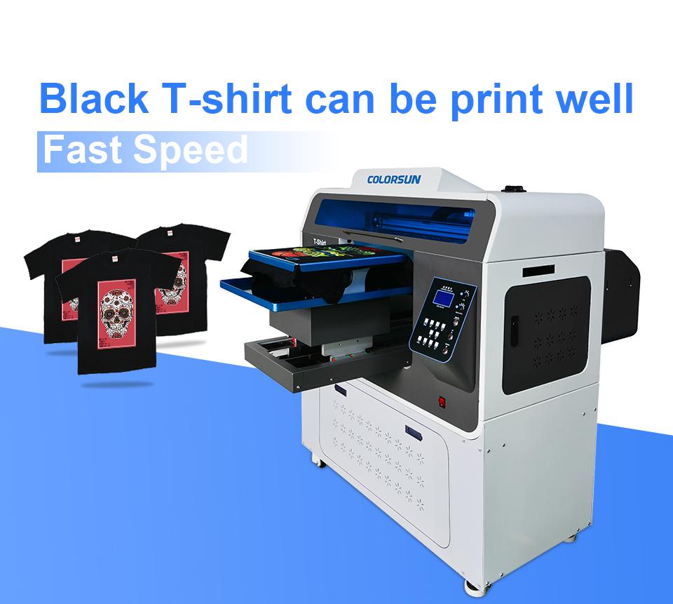 Colorsun Fast speed 8 color Automatic A3+ size T-shirt Flatbed printer 4720 DTG  2