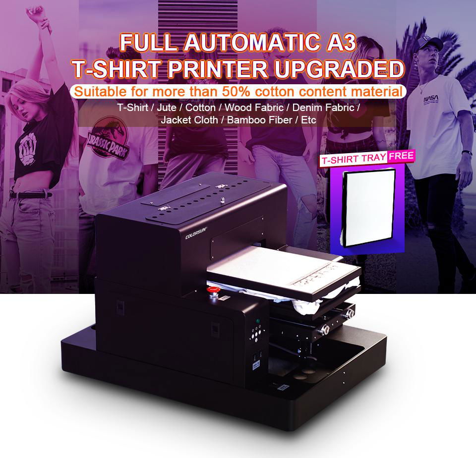 Colorsun New A3+ Size F3050 digital direct to garment dtg T-shirt printer  4