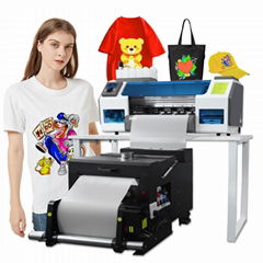 2 头 XP600 数字 DTF 打印机 30cm A3 PET 薄膜胶印 T 恤 DTF 打印机摇粉 DTF 打印机
