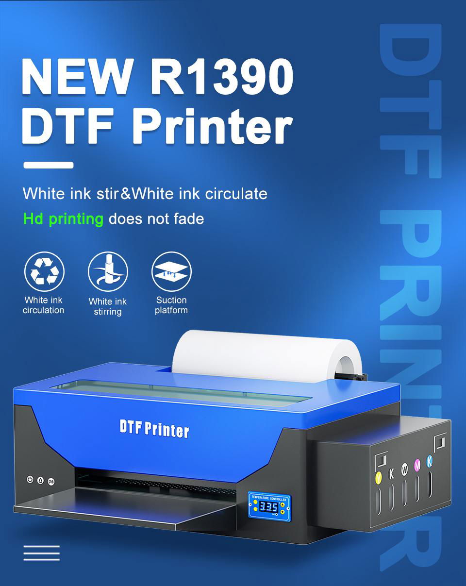自動噴墨 T 卹 dtf 用於服裝一體機 R1390 6 色墨水 dtf 打印機和烤箱 2