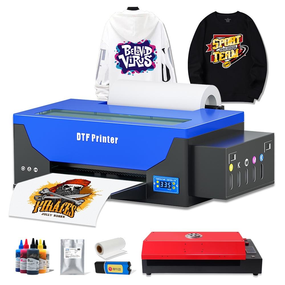 自動噴墨 T 恤 dtf 用于服裝一體機 R1390 6 色墨水 dtf 打印機和烤箱 1