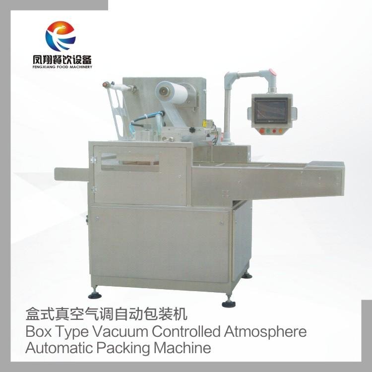 Automatic packaging machine with vacuum control in box
