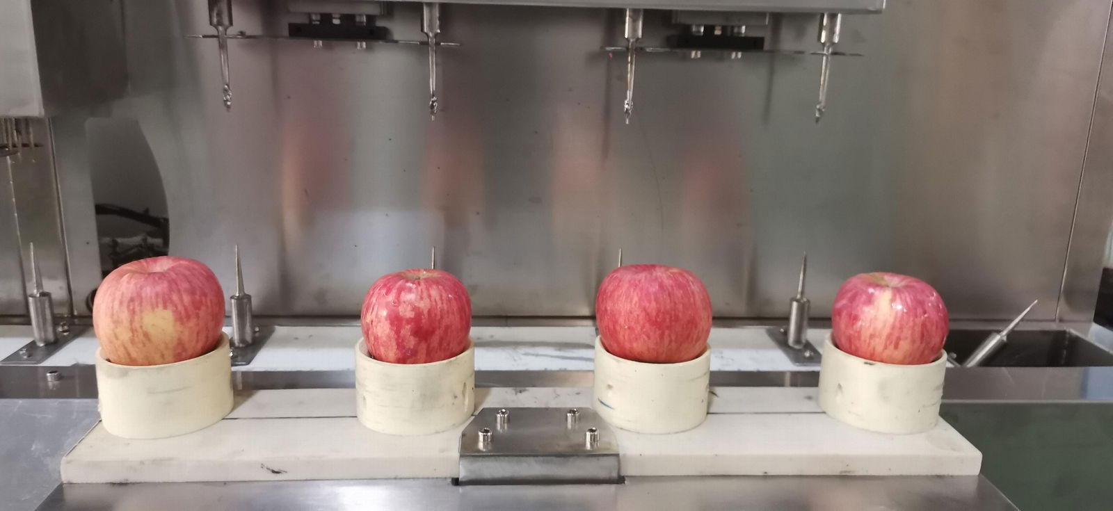 Apple (pear) peeling, nucleating and opening machine 3