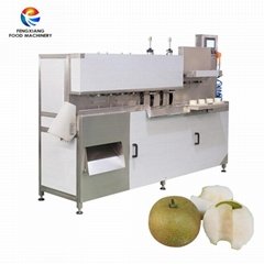 Apple (pear) peeling, nucleating and opening machine