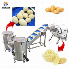 Small potato dicing solution Root and tuber fruit peeling and dicing processing 