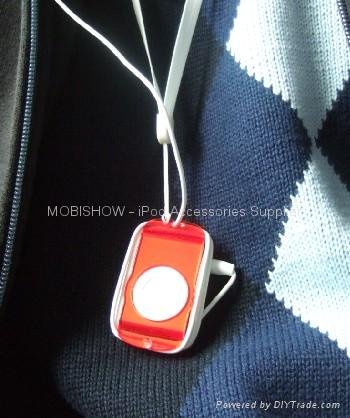 iPod Shuffle 2nd 多彩水晶耳機捲線透明殼 2