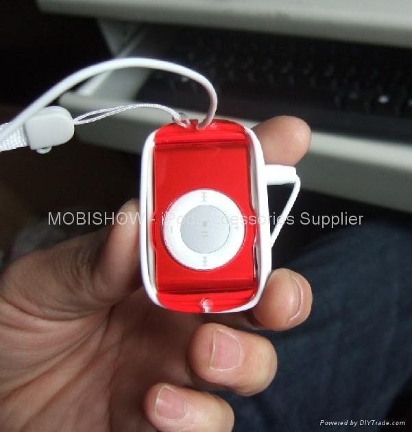 iPod Shuffle 2nd 多彩水晶耳機捲線透明殼 3