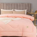 200*230 Bedding Comforter 100% Polyester Super Soft Light Warm Pink Comforter